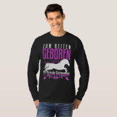 T-shirt Né pour monter Éduqué à l'école Cheval Dire (Devant entier)