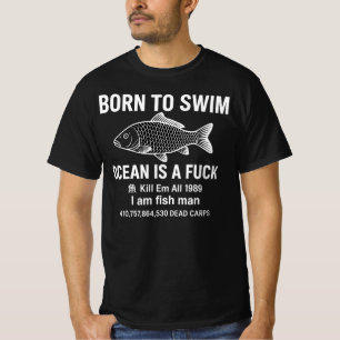 T-shirt Né pour nager Océan 1989 Je suis un homme poisson