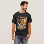 T-shirt Né pour pêcher libre (Devant entier)