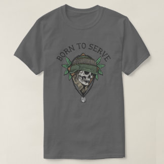 T-shirt Né pour servir le soldat du crâne