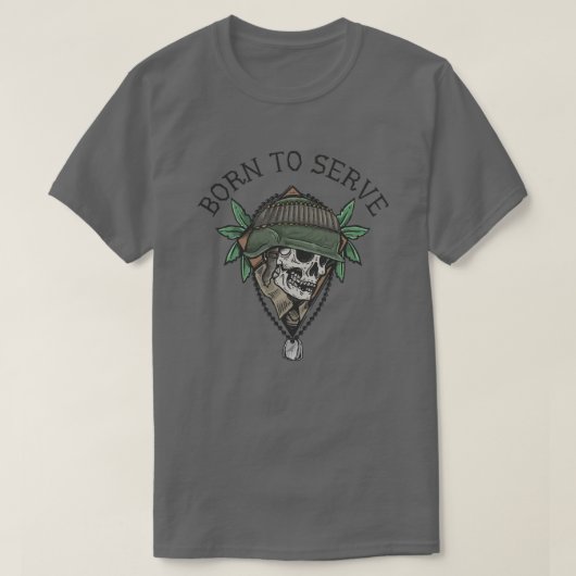 T-shirt Né pour servir le soldat du crâne (Design devant)