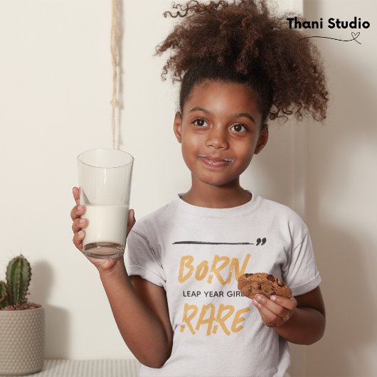 T-Shirt Né Rare Leap Année Fille Fête 29 fév Anniversaire