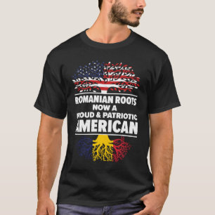 T-shirt Né roumain Roumanie Américain États-Unis Citoyenne