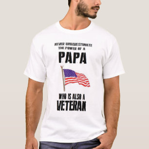 T-SHIRT NE SOUS-ESTIMEZ JAMAIS LE VÉTÉRAN DE PAPA DE