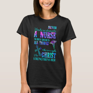 T-shirt Ne Sous-Estimez Jamais L'Infirmière Qui Fait Tout