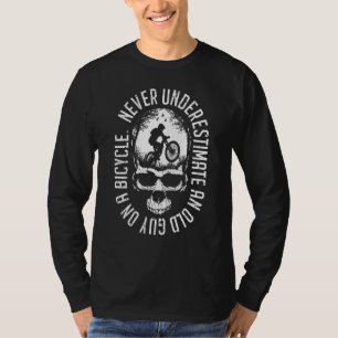 T-shirt Ne sous-estimez jamais un vieil homme à vélo Mtb S