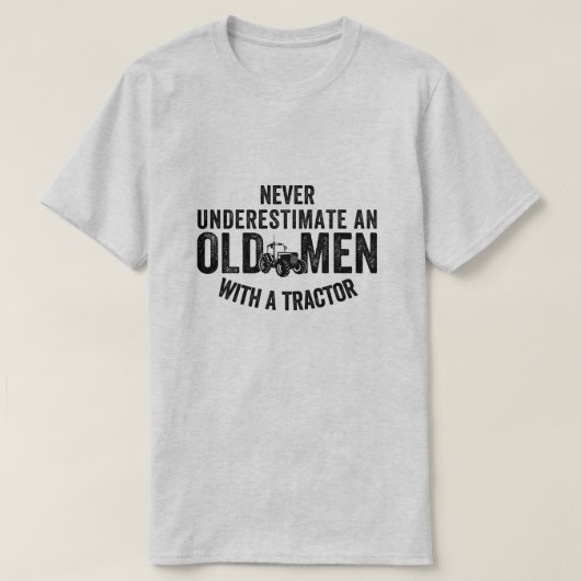 T-shirt ne sous-estimez jamais un vieil homme avec un trac (Design devant)