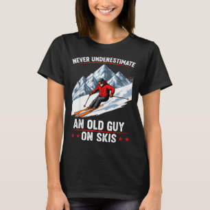 T-shirt Ne sous-estimez jamais un vieil homme sur des skis