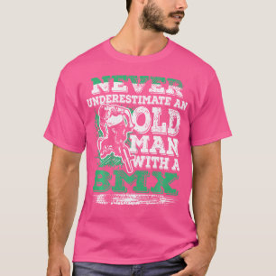 T-shirt Ne Sous-Estimez Jamais Un Vieux Homme Avec Un Bmx
