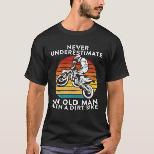 T-shirt Ne Sous-Estimez Jamais Un Vieux Homme Avec Un Vélo