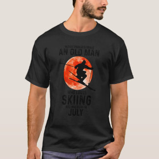 T-shirt Ne Sous-Estimez Jamais Un Vieux Homme Qui Aime Ski