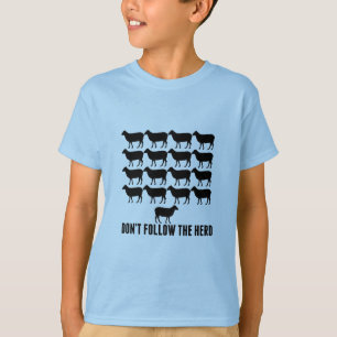 T-shirt Ne suivez pas le troupeau de moutons Soyez vos enf