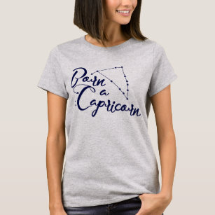 T-shirt "Né un Capricorne" Zodiac Vêtements typographiques