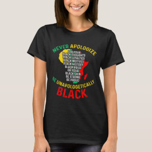 T-shirt Ne vous excusez jamais de votre négritude Histoire