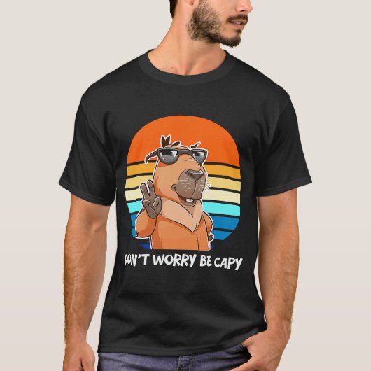 T-shirt Ne vous inquiétez pas être Capy Retro Rodent Capyb (Devant)