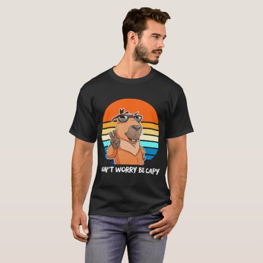 T-shirt Ne vous inquiétez pas être Capy Retro Rodent Capyb (Devant entier)