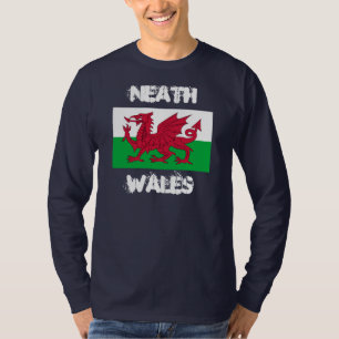 T-shirt Neath, Pays de Galles avec le drapeau de Gallois
