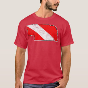 T-shirt Nebraska Drapeau Plongée Scuba State Map Dive Fla
