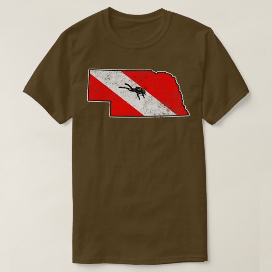 T-shirt Nebraska Drapeau Plongée Scuba State Map Dive Fla (Design devant)