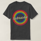 T-shirt Nebraska Retro Arc-en-ciel style passé (Design devant)