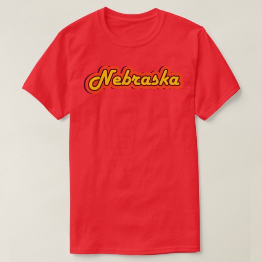 T-shirt Nebraska Retro Text États-Unis (Design devant)