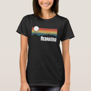 T-shirt Nebraska Vintage Sunset 80s Retro Summer State USA