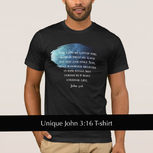 T-shirt Nebula Moderne Personnalisé Jean 3:16 Écriture Bib
