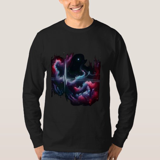 T-shirt Nebula Pulse - Rythme Cardiaque Sci-Fi Art Vectori (Devant)