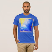T-shirt Nebula Stars Bleu, Jaune et Lait Blanc. Commandez  (Devant entier)
