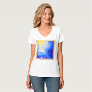 T-shirt Nebula Stars Bleu, Jaune et Lait Blanc. Commandez