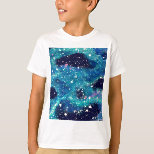 T-shirt Nebula turquoise et étoiles
