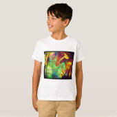 T-shirt Nébuleuse peinte - Abstrait Opale de Feu (Devant entier)