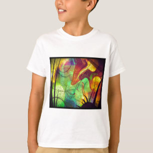 T-shirt Nébuleuse peinte - Abstrait Opale de Feu