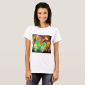 T-shirt Nébuleuse peinte - Abstrait Opale de Feu (Devant entier)