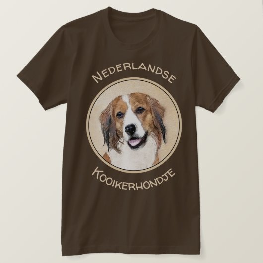 T-shirt Nederlandse Kooikerhondje Peinture - L'art du chie (Design devant)