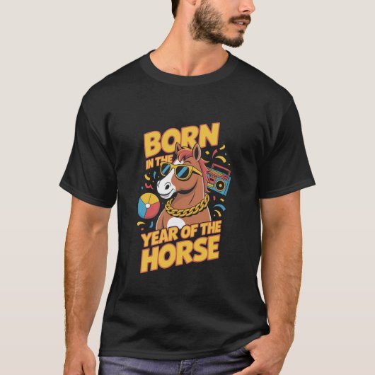 T-shirt Née dans l'année du Cheval Tee (Devant)