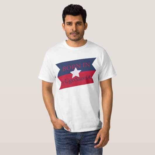 T-shirt NÉE EN OugandaSlaviA, née en Amérique et en Yougos (Devant entier)