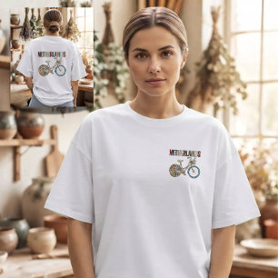 T-shirt Néerlandais Cyclisme Pays-Bas Faux Patchwork Moder