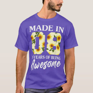 T-shirt Nées en 2008 14 ans 14e anniversaire Filles Adoles
