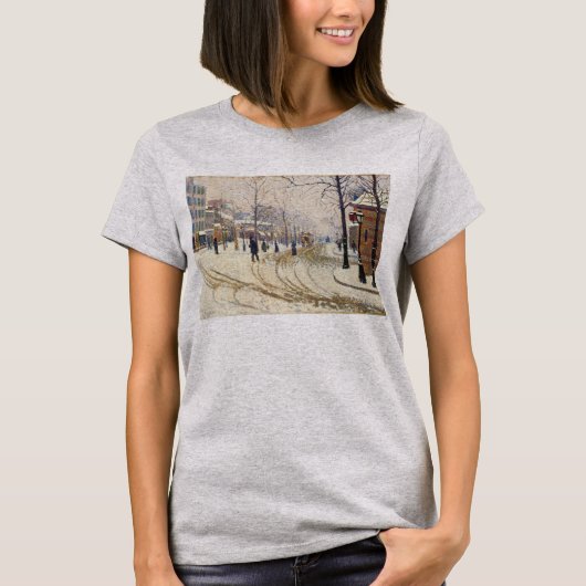T-shirt Neige, Boulevard de Clichy, Paris par Paul Signac (Devant)