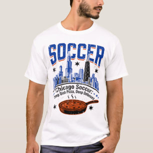 T-shirt Neige d'hiver à Chicago et pizza deep dish