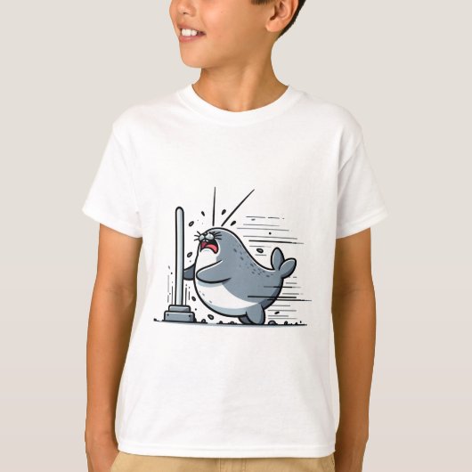 T-shirt Neil The Pole Smashing Seal (Devant)