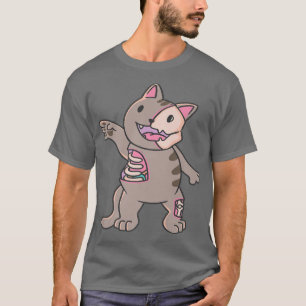 T-shirt Neko Aesthétique mignonne Squelette drôle Chat