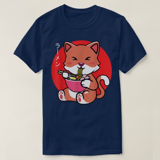 T-shirt Neko Cat Ramen Anime Kawaii Ado cadeau garçons fil (Design devant)