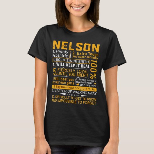 T-shirt Nelson Name Shirt D Nelson Last Name (Devant)
