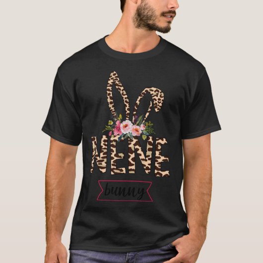 T-shirt Nene Bunny Leopard Fleur mignonne Pâques (Devant)
