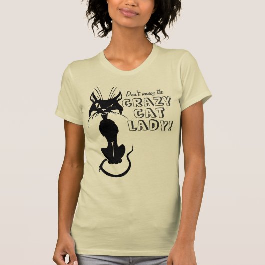 T-shirt N'ennuyez pas Madame folle de chat (Devant)