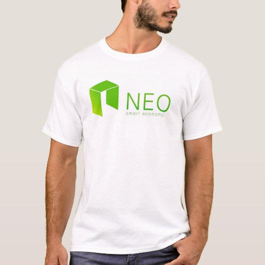 T-shirt NÉO- économie futée Cryptocurrency de Blockchain (Devant)