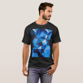 T-SHIRT NÉO GEO TRIANGLES EN BLEU (Devant entier)