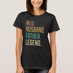 T-shirt Neo Husband Père Légende Fête des pères Rétro